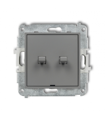 MINI Mechanizm łącznika zwiernego, dwubiegunowy styl amerykański 2 klawisze bez piktogramów, osobne zasil. Karlik 27MWPUS-44.2