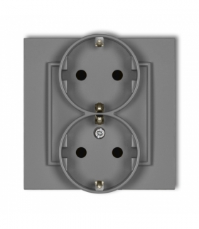 MINI Gniazdo podwójne z uziemieniem SCHUKO 2x(2P+Z) (przesłony torów prądowych) Karlik 27MGP-2sp