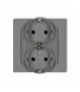 MINI Gniazdo podwójne z uziemieniem SCHUKO 2x(2P+Z) (przesłony torów prądowych) Karlik 27MGP-2sp