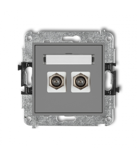 MINI Mechanizm gniazda antenowego podwójnego typu F (SAT) pozłacany Karlik 27MGF-2.1