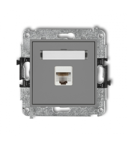 MINI Mechanizm gniazda komputerowego pojedynczego 1xRJ45, kat. 6, 8-stykowy Karlik 27MGK-3