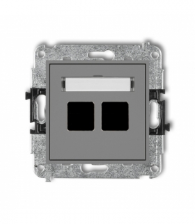 MINI Mechanizm gniazda multimedialnego podwójnego bez modułu (standard Keystone) Karlik 27MGM-2P