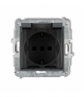 MINI Mechanizm gniazda bryzgoszczelnego z uziemieniem SCHUKO 2P+Z (klapka dymna, przesłony torów prądowych) Karlik 28MGPB-1sdp