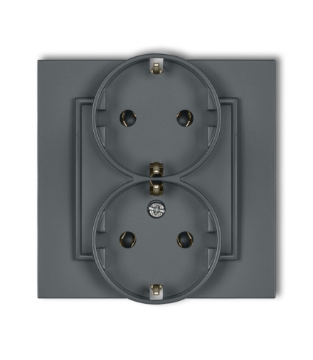 MINI Gniazdo podwójne z uziemieniem SCHUKO 2x(2P+Z) (bez przesłon torów prądowych) Karlik 28MGP-2s