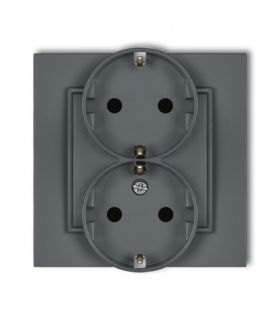 MINI Gniazdo podwójne z uziemieniem SCHUKO 2x(2P+Z) (przesłony torów prądowych) Karlik 28MGP-2sp