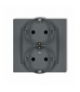 MINI Gniazdo podwójne z uziemieniem SCHUKO 2x(2P+Z) (przesłony torów prądowych) Karlik 28MGP-2sp