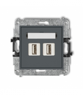 MINI Mechanizm gniazda podwójnego 2xUSB A-A 3.0 Karlik 28MGUSB-6
