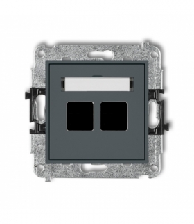 MINI Mechanizm gniazda multimedialnego podwójnego bez modułu (standard Keystone) Karlik 28MGM-2P