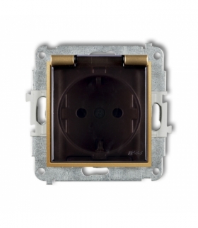 MINI Mechanizm gniazda bryzgoszczelnego z uziemieniem SCHUKO 2P+Z (klapka dymna, przesłony torów prądowych) Karlik 29MGPB-1sdp