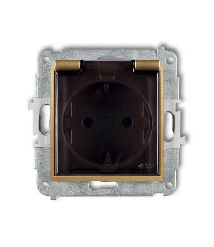 MINI Mechanizm gniazda bryzgoszczelnego z uziemieniem SCHUKO 2P+Z (klapka dymna, przesłony torów prądowych) Karlik 29MGPB-1sdp