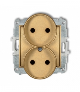 MINI Mechanizm gniazda podwójnego do ramki bez uziemienia 2x2P (przesłony torów prądowych) Karlik 29MGPR-2p