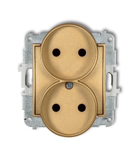 MINI Mechanizm gniazda podwójnego do ramki bez uziemienia 2x2P (przesłony torów prądowych) Karlik 29MGPR-2p