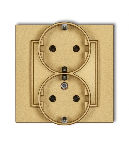 MINI Gniazdo podwójne z uziemieniem SCHUKO 2x(2P+Z) (bez przesłon torów prądowych) Karlik 29MGP-2s