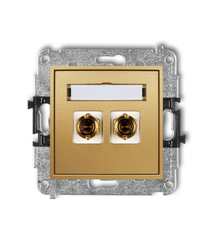 MINI Mechanizm gniazda głośnikowego pojedynczego (typu banan - czerwony i czarny, pozłacany, 4 mm2, do lutowania) Karlik 29MGG-3