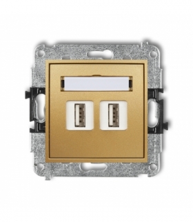 MINI Mechanizm gniazda podwójnego 2xUSB A-A 2.0 Karlik 29MGUSB-2