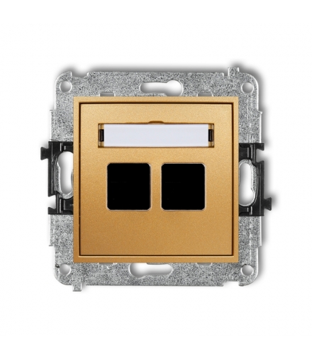 MINI Mechanizm gniazda multimedialnego podwójnego bez modułu (standard Keystone) Karlik 29MGM-2P