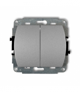 TREND Mechanizm łącznika jednobiegunowego ze schodowym (dwa klawisze bez piktogramów, wspolne zasilanie) Karlik 7WP-10.11