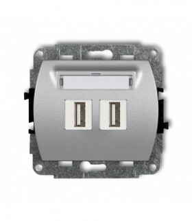 TREND Mechanizm gniazda podwójnego 2xUSB A-A 2.0 Karlik 7GUSB-2
