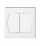 LOGO Łącznik jednobiegunowy ze schodowym (dwa klawisze bez piktogramów, wspólne zasilanie) Karlik LWP-10.11