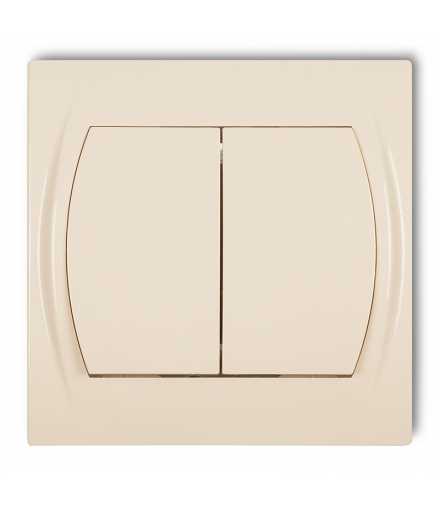 LOGO Łącznik jednobiegunowy ze schodowym (dwa klawisze bez piktogramów, wspólne zasilanie) Karlik 1LWP-10.11