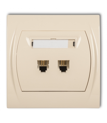 LOGO Gniazdo telefoniczne podwójne 2xRJ11, 4-stykowy Karlik 1LGT-2