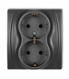 LOGO Gniazdo podwójne z uziemieniem SCHUKO 2x(2P+Z) (przesłony torów prądowych) Karlik 11LGP-2sp