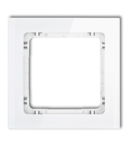 DECO Ramka uniwersalna pojedyncza - efekt szkła (ramka: biała, spód: biały) Karlik 0-0-DRS-1