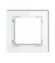 DECO Ramka uniwersalna pojedyncza - efekt szkła (ramka: biała, spód: biały) Karlik 0-0-DRS-1