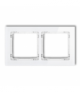 DECO Ramka uniwersalna podwójna - efekt szkła (ramka: biała, spód: biały) Karlik 0-0-DRS-2