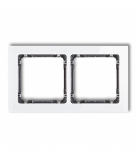 DECO Ramka uniwersalna podwójna - efekt szkła (ramka: biała, spód: grafitowy) Karlik 0-11-DRS-2