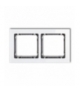 DECO Ramka uniwersalna podwójna - efekt szkła (ramka: biała, spód: grafitowy) Karlik 0-11-DRS-2