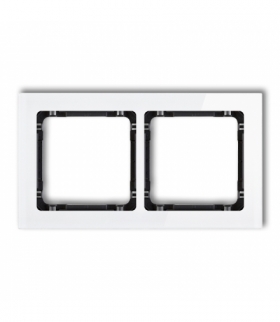 DECO Ramka uniwersalna podwójna - efekt szkła (ramka: biała, spód: czarny) Karlik 0-12-DRS-2