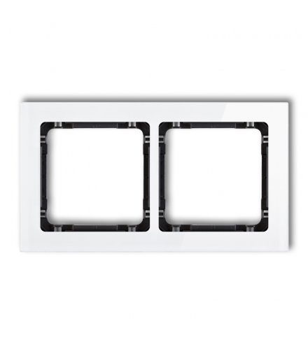 DECO Ramka uniwersalna podwójna - efekt szkła (ramka: biała, spód: czarny) Karlik 0-12-DRS-2