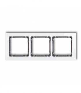 DECO Ramka uniwersalna potrójna - efekt szkła (ramka: biała, spód: grafitowy) Karlik 0-11-DRS-3