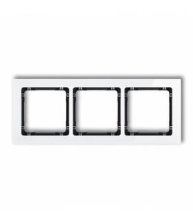 DECO Ramka uniwersalna potrójna - efekt szkła (ramka: biała, spód: czarny) Karlik 0-12-DRS-3