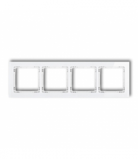 DECO Ramka uniwersalna poczwórna - efekt szkła (ramka: biała, spód: biały) Karlik 0-0-DRS-4