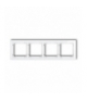 DECO Ramka uniwersalna poczwórna - efekt szkła (ramka: biała, spód: biały) Karlik 0-0-DRS-4