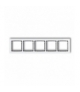 DECO Ramka uniwersalna pięciokrotna - efekt szkła (ramka: biała, spód: grafitowy) Karlik 0-11-DRS-5