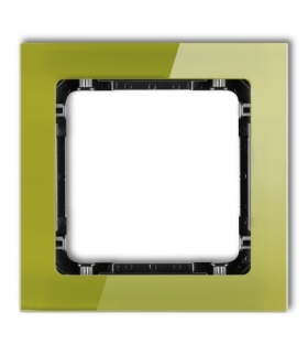 DECO Ramka uniwersalna pojedyncza - efekt szkła (ramka zielona, spód czarny) Karlik 2-12-DRS-1
