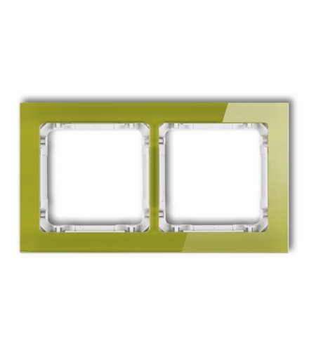 DECO Ramka uniwersalna podwójna - efekt szkła (ramka zielona, spód biały) Karlik 2-0-DRS-2