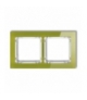 DECO Ramka uniwersalna podwójna - efekt szkła (ramka zielona, spód biały) Karlik 2-0-DRS-2