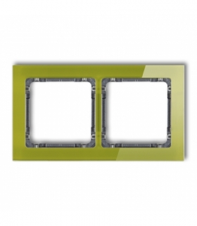 DECO Ramka uniwersalna podwójna - efekt szkła (ramka zielona, spód grafitowy) Karlik 2-11-DRS-2