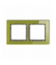 DECO Ramka uniwersalna podwójna - efekt szkła (ramka zielona, spód grafitowy) Karlik 2-11-DRS-2