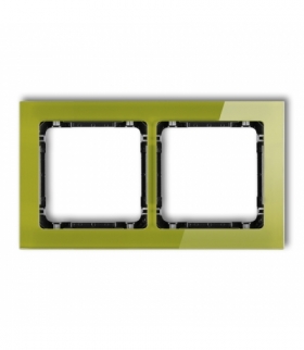 DECO Ramka uniwersalna podwójna - efekt szkła (ramka zielona, spód czarny) Karlik 2-12-DRS-2