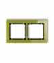 DECO Ramka uniwersalna podwójna - efekt szkła (ramka zielona, spód czarny) Karlik 2-12-DRS-2