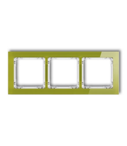 DECO Ramka uniwersalna potrójna - efekt szkła (ramka zielona, spód biały) Karlik 2-0-DRS-3