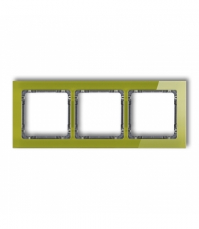 DECO Ramka uniwersalna potrójna - efekt szkła (ramka zielona, spód grafitowy) Karlik 2-11-DRS-3