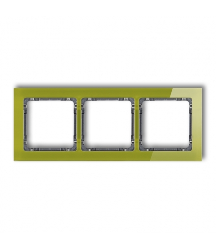 DECO Ramka uniwersalna potrójna - efekt szkła (ramka zielona, spód grafitowy) Karlik 2-11-DRS-3