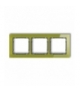DECO Ramka uniwersalna potrójna - efekt szkła (ramka zielona, spód grafitowy) Karlik 2-11-DRS-3