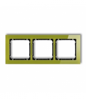 DECO Ramka uniwersalna potrójna - efekt szkła (ramka zielona, spód czarny) Karlik 2-12-DRS-3